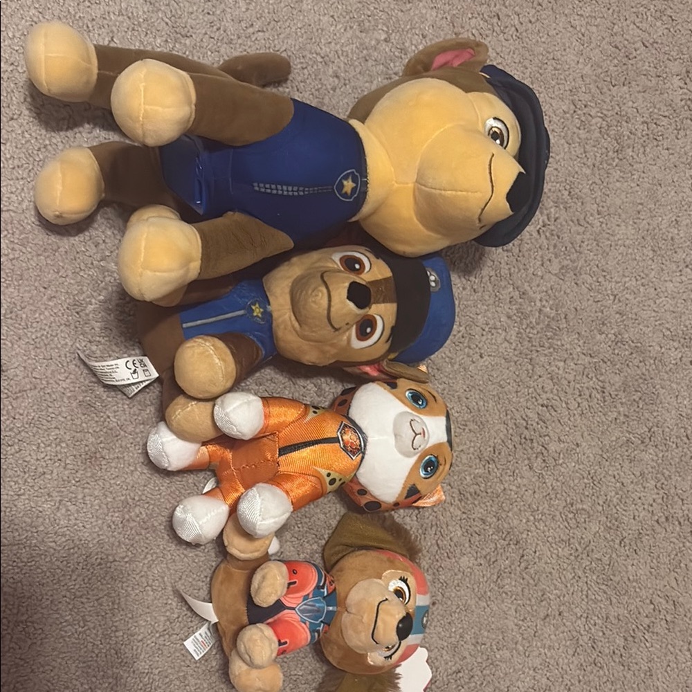 Plush Toy Set - Blue, Orange, Brown